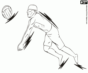 desenho de Voleibol de praia, um esporte olímpico para colorir