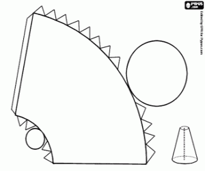 desenho de Um volume, um cone truncado para colorir