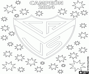 desenho de Vélez Sarsfield, campeão 2024 para colorir