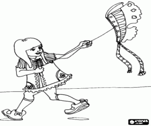 desenho de O vôo de uma pipa para colorir