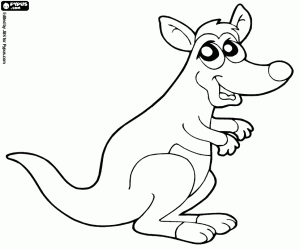 desenho de Wallaby, um pequeno canguru para colorir