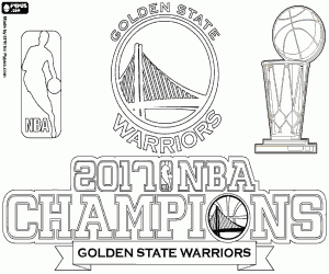 desenho de Warriors, campeões da NBA 2017 para colorir