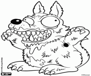 desenho de Waste Wolf, o lobo dos resíduos para colorir