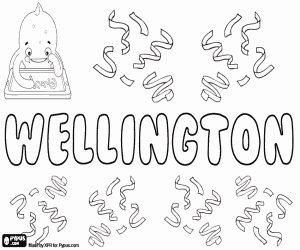 desenho de Wellington, nome próprio masculino para colorir