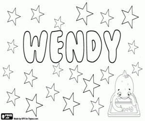 desenho de Wendy, nome em inglês para menina para colorir