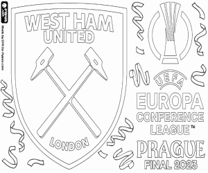 desenho de West Ham, campeão da Conference 2022-2023 para colorir