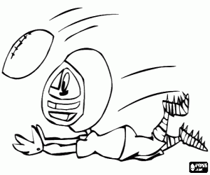 desenho de O wide receiver pegando a bola para colorir