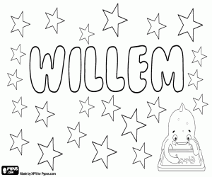 desenho de Willem, nome masculino holandês para colorir