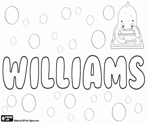 desenho de Williams, nome para menino para colorir