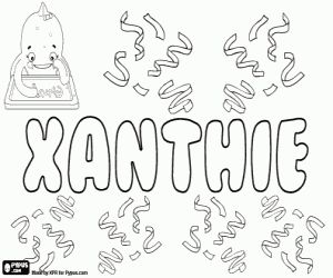 desenho de Xanthie, variante de Xhante para colorir