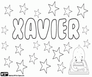 desenho de Xavier, nome para menino para colorir