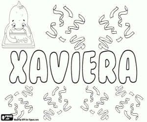 desenho de Xaviera, feminino de Xavier para colorir