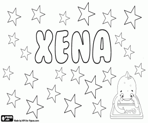 desenho de Xena, nome feminino para colorir