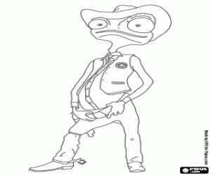 desenho de O xerife camaleão Rango para colorir