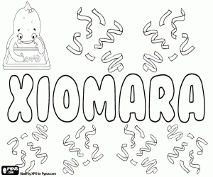 desenho de Xiomara, nome para menina para colorir