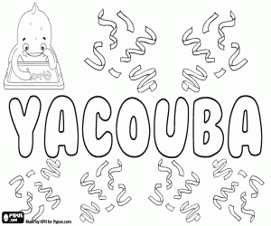 desenho de Yacouba, nome para menino para colorir