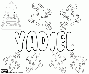 desenho de Yadiel, variante de Yehudiel para colorir