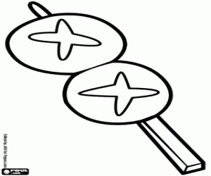 desenho de Yaki Shitake, cogumelos japoneses para colorir