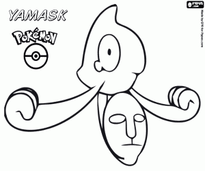 desenho de Yamask, um Pokemon fantasma para colorir