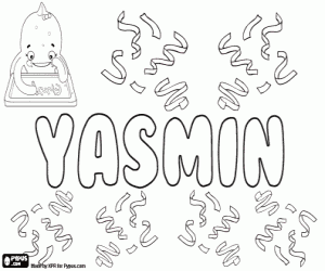 desenho de Yasmin, nome árabe para colorir