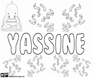 desenho de Yassine, variante de Yassin para colorir