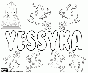 desenho de Yessyka, variante de Jessica para colorir