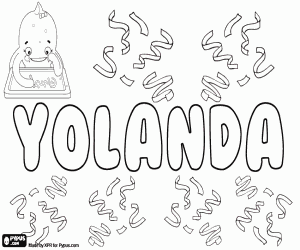 desenho de Yolanda, nome para menina para colorir