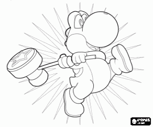 desenho de Yoshi, o amigo de Mario para colorir