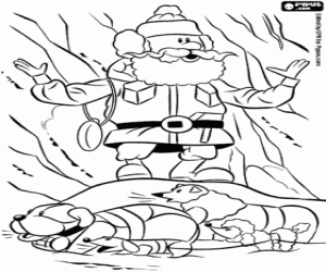 desenho de Yukon Cornelius e os cães para colorir