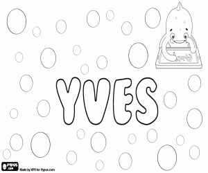 desenho de Yves, nome em francês para colorir