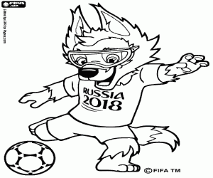 desenho de Zabivaka, o mascote da Rússia 2018 para colorir