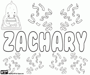 desenho de Zachary, nome inglês para colorir