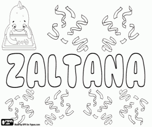 desenho de Zaltana, nome para menina para colorir