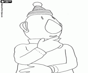 desenho de Zeca com seu gorro de esqui  para colorir