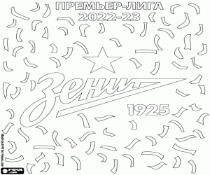 desenho de Zenit, campeão da liga 2022-2023 para colorir