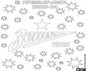 desenho de Zenit, campeão russo 2023-2024 para colorir