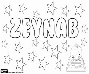 desenho de Zeynab, variante de Zaynab para colorir