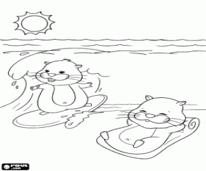 desenho de Zhu Zhu Pets na praia para colorir