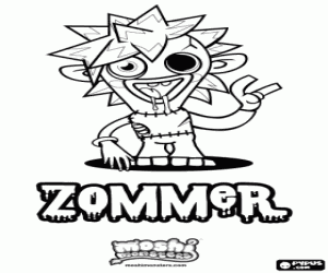 desenho de Zommer, personagem em Moshi Monsters para colorir