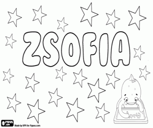 desenho de Zsófia, nome feminino para colorir