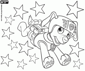 desenho de Zuma no Natal, Paw Patrol para colorir