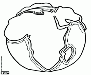 desenho de África em nosso planeta para colorir