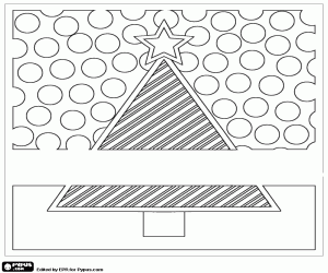 desenho de Árvore de Natal em um cartão para colorir