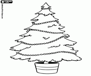 desenho de Árvore de Natal simples para colorir
