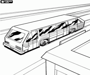 desenho de Ônibus urbano Hot Wheels para colorir
