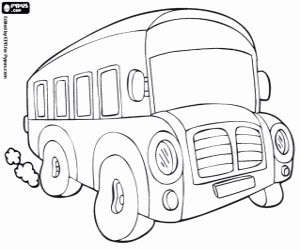 desenho de Ônibus para viajar pela estrada para colorir