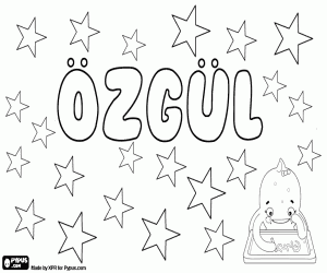 desenho de Özgül, nome turco para menina para colorir