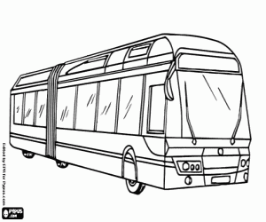 desenho de Um ônibus articulado para colorir
