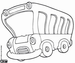 desenho de Um ônibus escolar parado para colorir