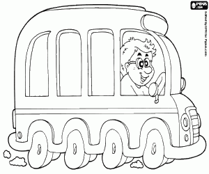 desenho de O ônibus escolar vazio para colorir